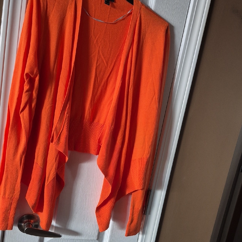 Mexx Orange Cardigan Sweater with Waterfall Front